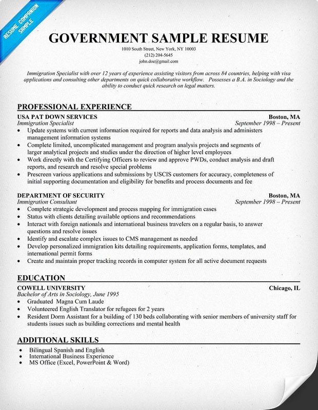 Usa Jobs Sample Resume Inspirational Federal Resume Template