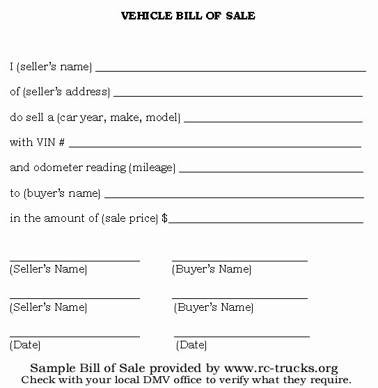Vehicle Bill Of Sale Example Unique Free Printable Vehicle Bill Of Sale Template form Generic