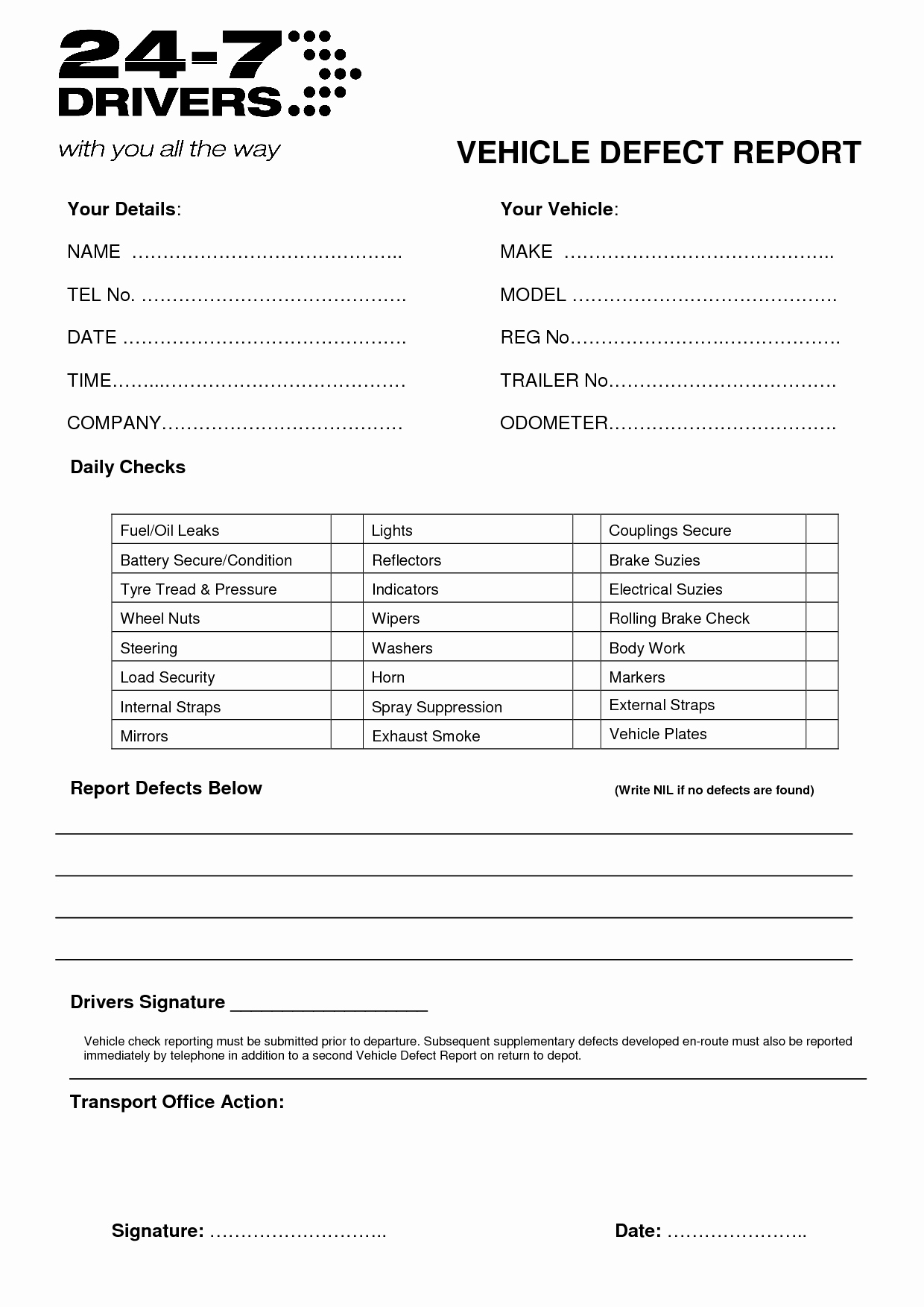 Vehicle Condition Report form Beautiful Vehicle Condition Report Template