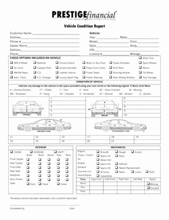 Vehicle Condition Report form Best Of Vehicle Condition Report Templates Find Word Templates