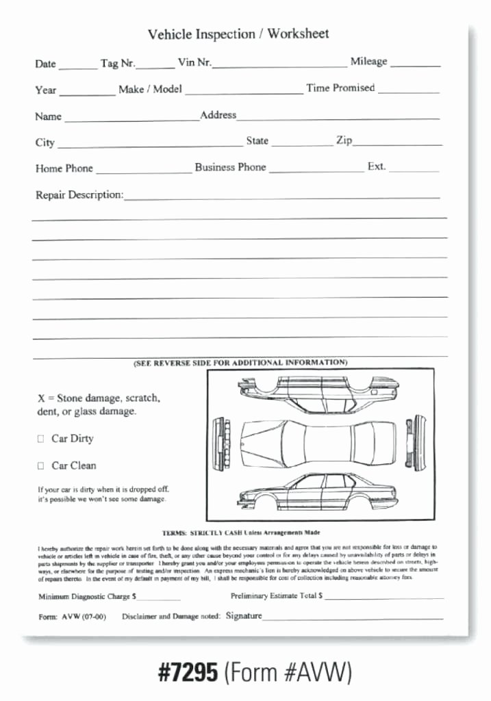 Vehicle Condition Report form Elegant Printable Vehicle Condition Report form Van Template Doc