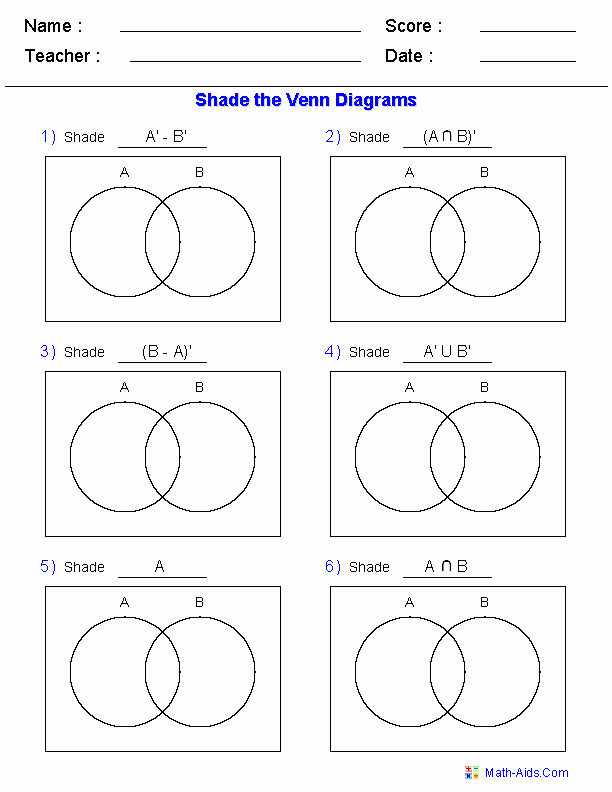 Venn Diagram Worksheets Awesome Venn Diagram Worksheets