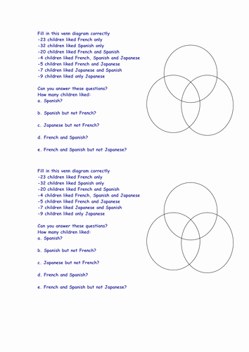 Venn Diagrams Worksheet Lovely Venn Diagram Lesson and Supporting Worksheets by