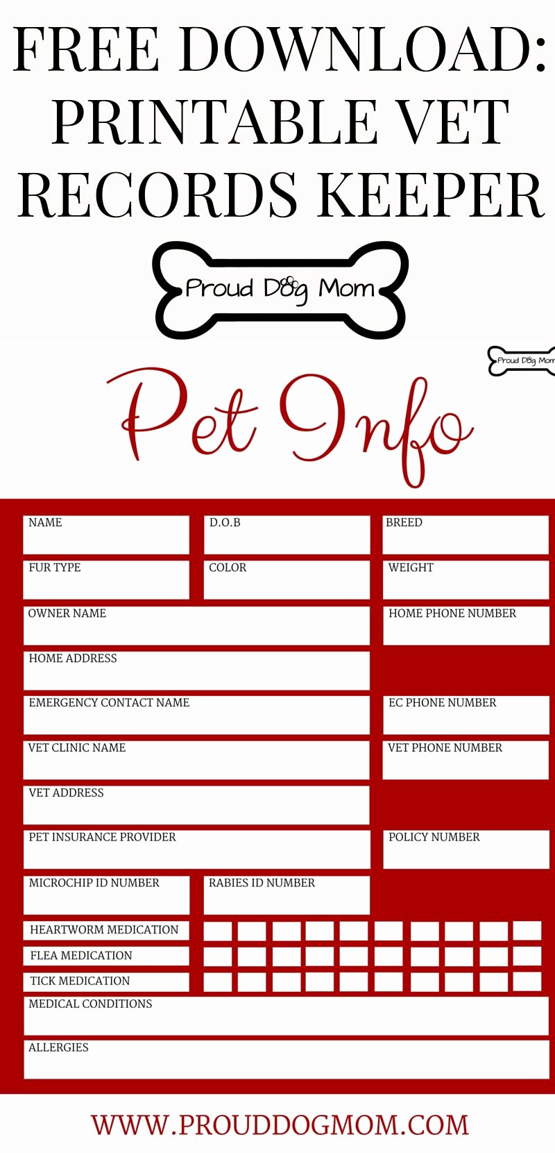 Veterinary Medical Records Templates Unique Free Download Printable Vet Records Keeper