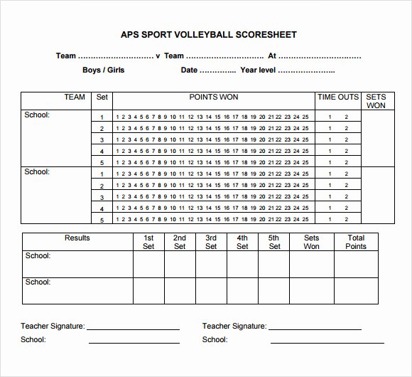 Volleyball Stat Sheet Template Lovely Free 11 Sample Volleyball Score Sheets In Google Docs