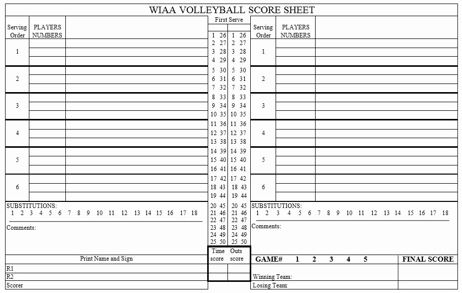 Volleyball Stat Sheet Template Luxury 8 Free Sample Volleyball Score Sheet Templates Printable