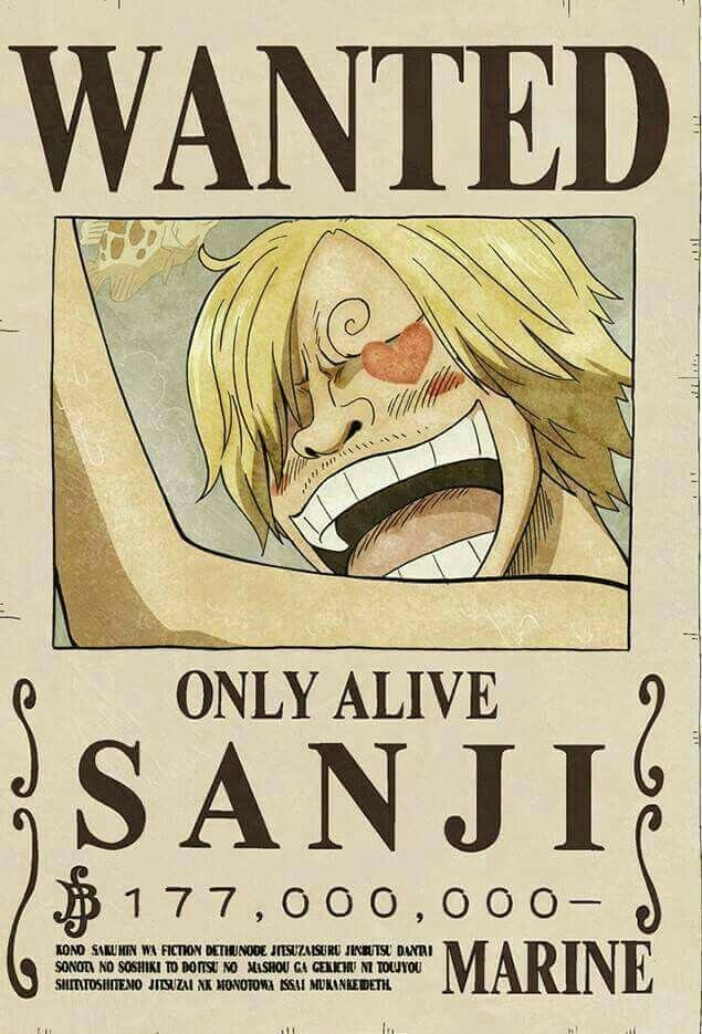 Wanted Poster One Piece Inspirational Wanted Sanji E Piece Pinterest