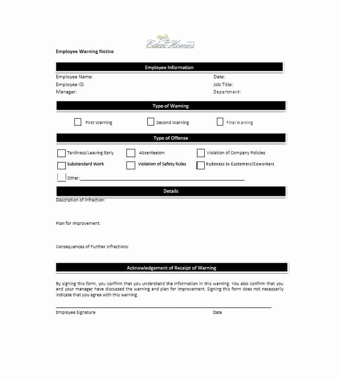 Warning Sheets for Employees Elegant Employee Warning Notice Download 56 Free Templates &amp; forms