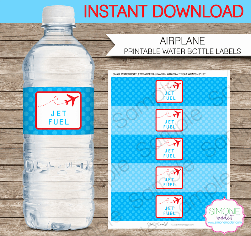 Water Bottle Template Free Luxury Airplane Party Water Bottle Labels
