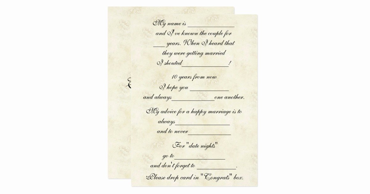 Wedding Advice Cards Funny Awesome Cute Funny Marriage Advice for Bride &amp; Groom Card