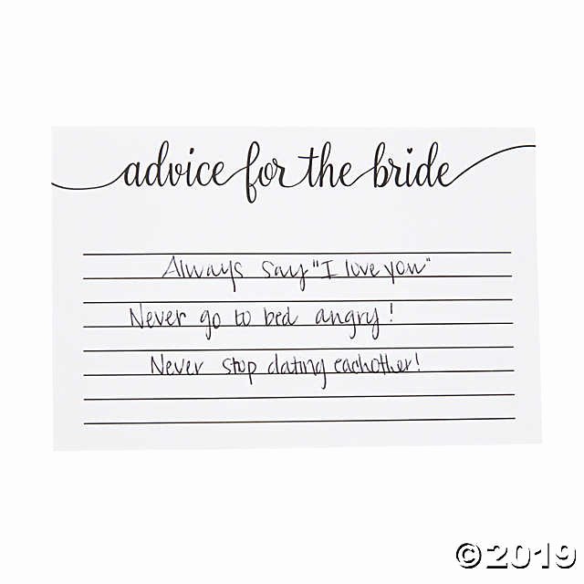 Wedding Advice Cards Funny New Advice for the Bride Bridal Shower Cards