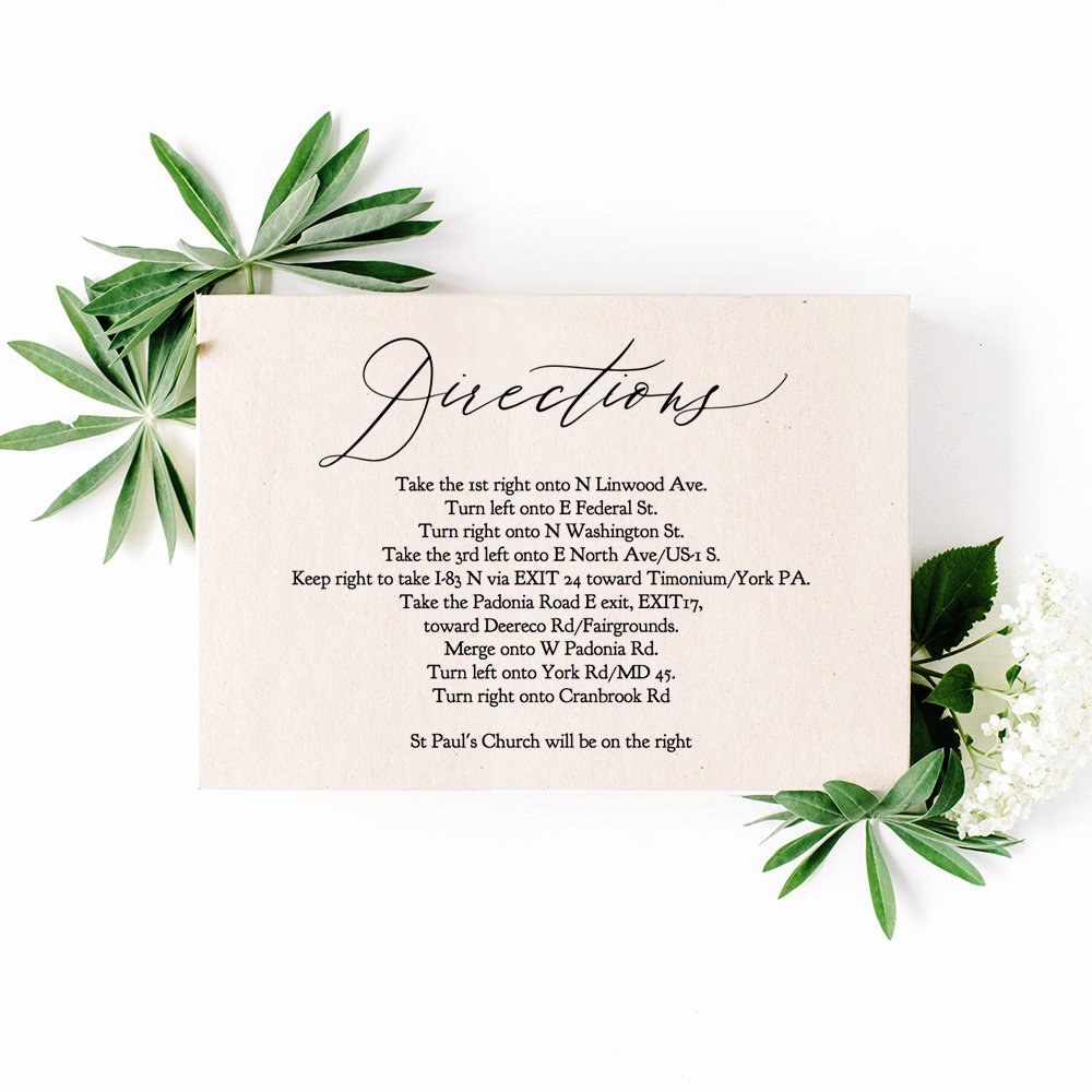Wedding Direction Cards Template Awesome Directions Card Template Printable Directions Card Wedding