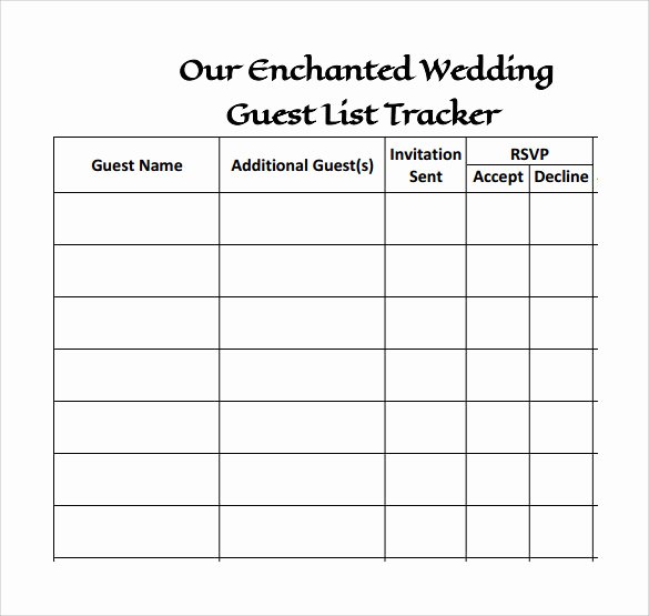 Wedding Guest List Template Printable Unique 17 Wedding Guest List Templates Pdf Word Excel