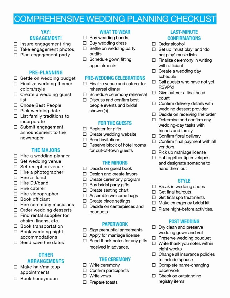 Wedding Planner Checklist Printable Fresh 25 Best Ideas About Wedding Checklist Printable On