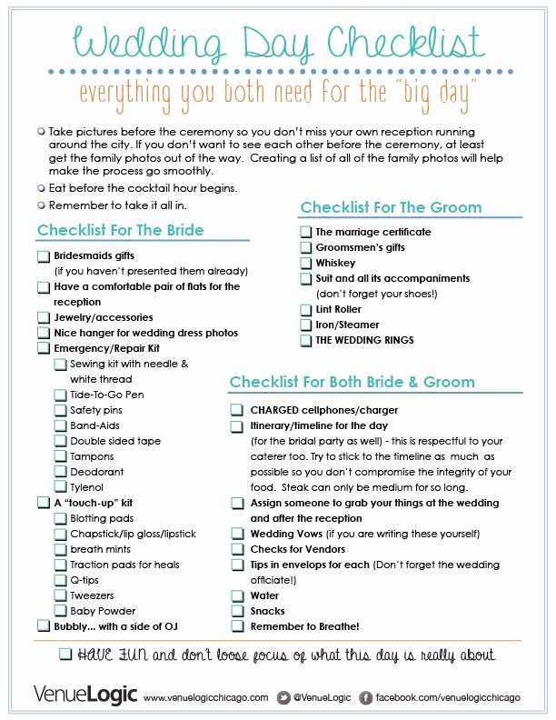 Wedding Planner Checklist Printable New Wedding List