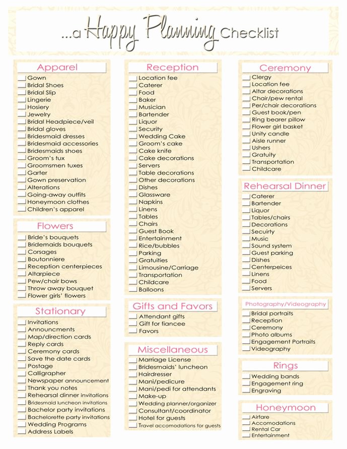 Wedding Planner Checklist Printable Unique Pinterest • the World’s Catalog Of Ideas