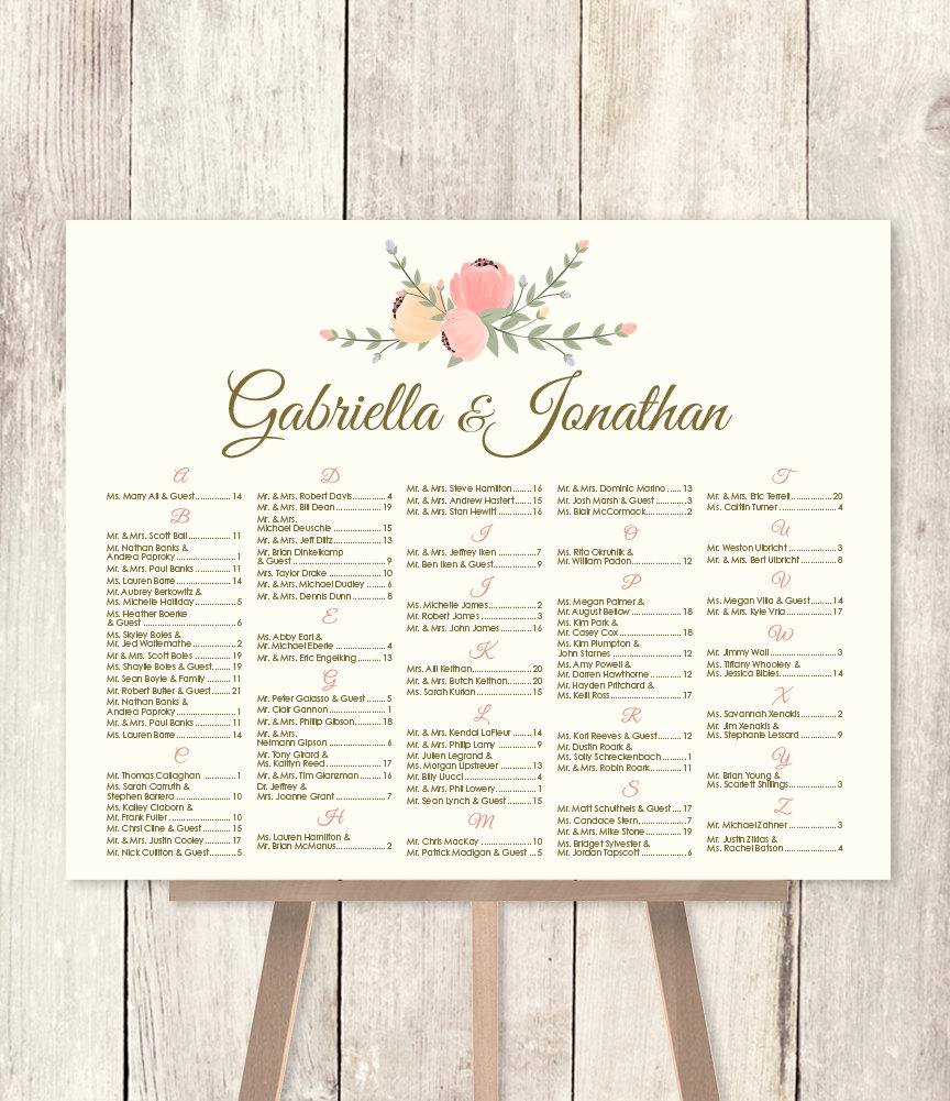 Wedding Seating Chart Alphabetical Best Of Alphabetical Seating Chart Sign Diy Pastel Wedding Sign