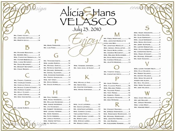 Wedding Table assignment Template Elegant Wedding Seating Chart Seating Poster Table by