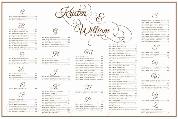 Wedding Table assignment Template Luxury Items Similar to Wedding Seating Chart Table Seating