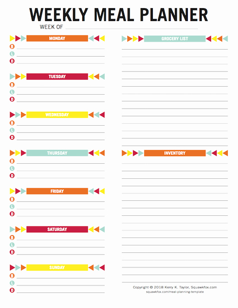 Weekly Family Planner Template Beautiful Your Meal Planning Template 3 Meal Planners 1 for Kids