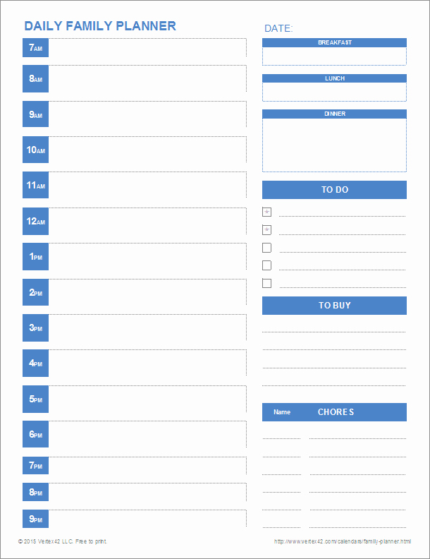 Weekly Family Planner Template Fresh Printable Family Planner Templates for Excel