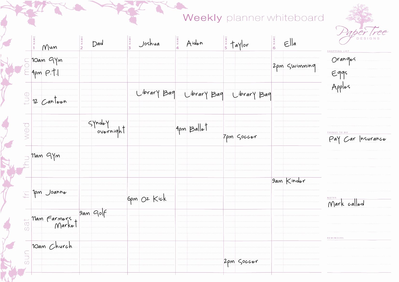 Weekly Family Planner Template Inspirational Weekly Magnetic Whiteboard Family Planner