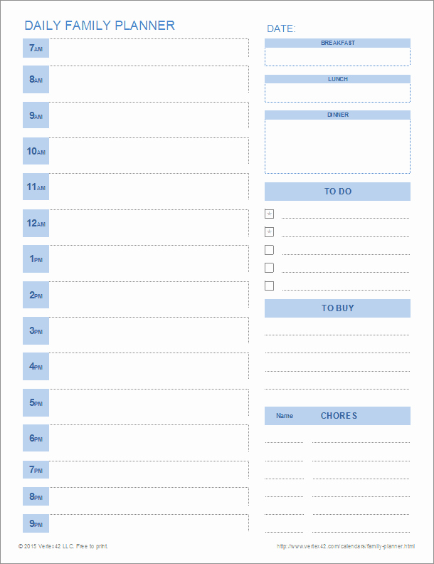 Weekly Family Planner Template Lovely Printable Family Planner Templates for Excel