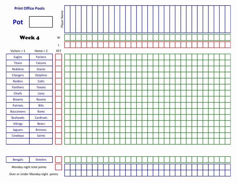 Weekly Football Pool Excel Spreadsheet Beautiful Printable Football Pool Master Sheet Template Spreadsheet