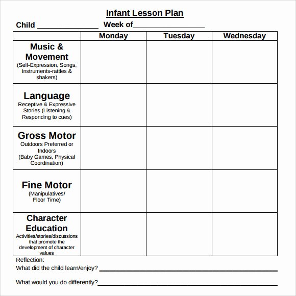 Weekly Lesson Plans for Infants Fresh Sample toddler Lesson Plan 8 Documents In Pdf Word