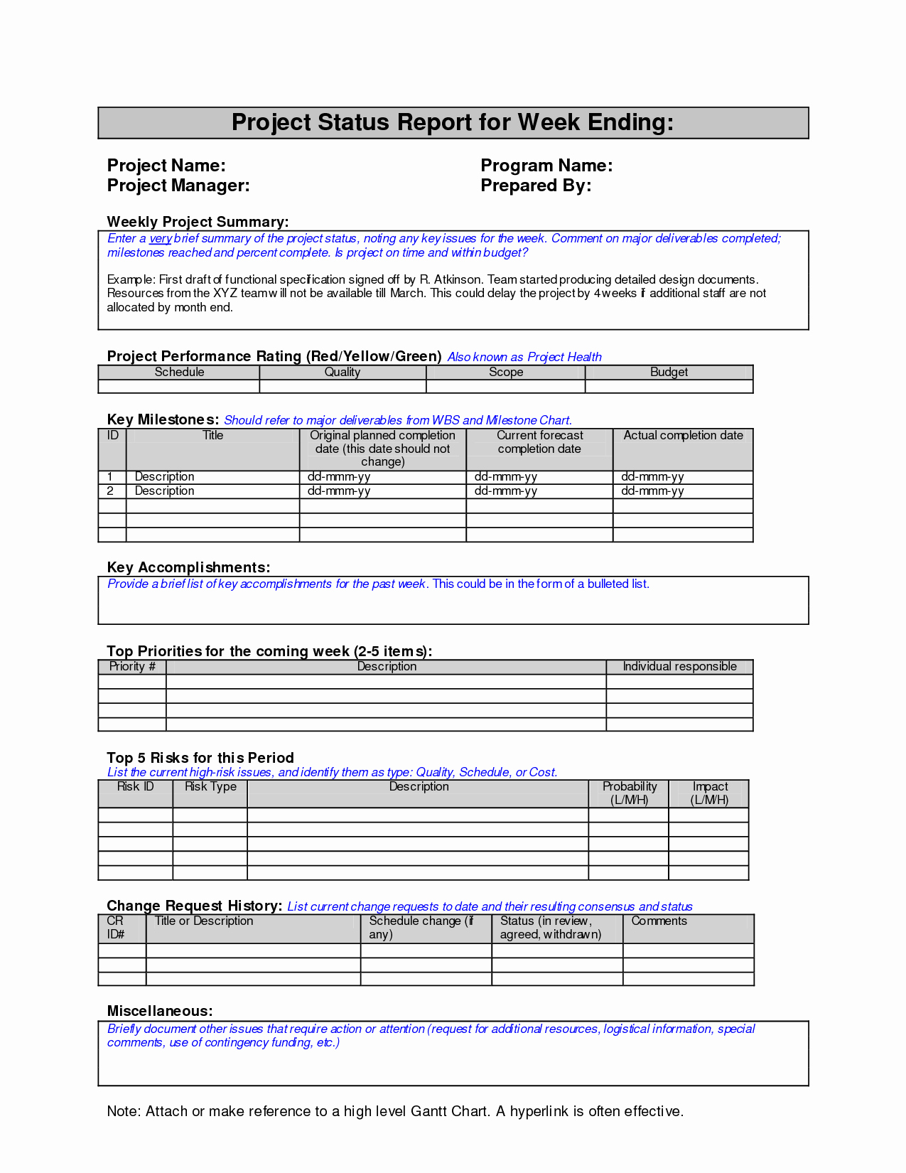 Weekly Progress Report Template Lovely Weekly Project Status Report Sample Google Search