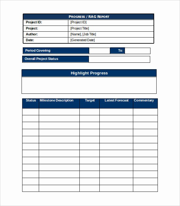 Weekly Progress Report Template Luxury Weekly Status Report Templates 30 Free Documents
