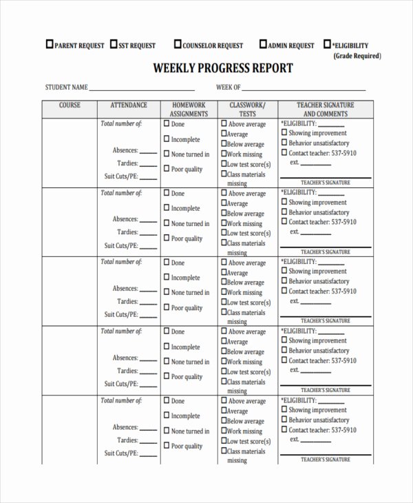 Weekly Progress Report Template New Free Weekly Report Template 12 Excel Powerpoint Word
