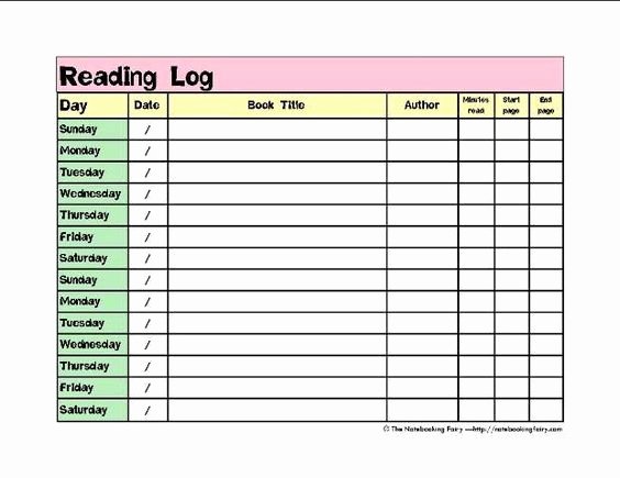Weekly Reading Log Template Awesome Free Printable Reading Logs for Upper Elementary Middle