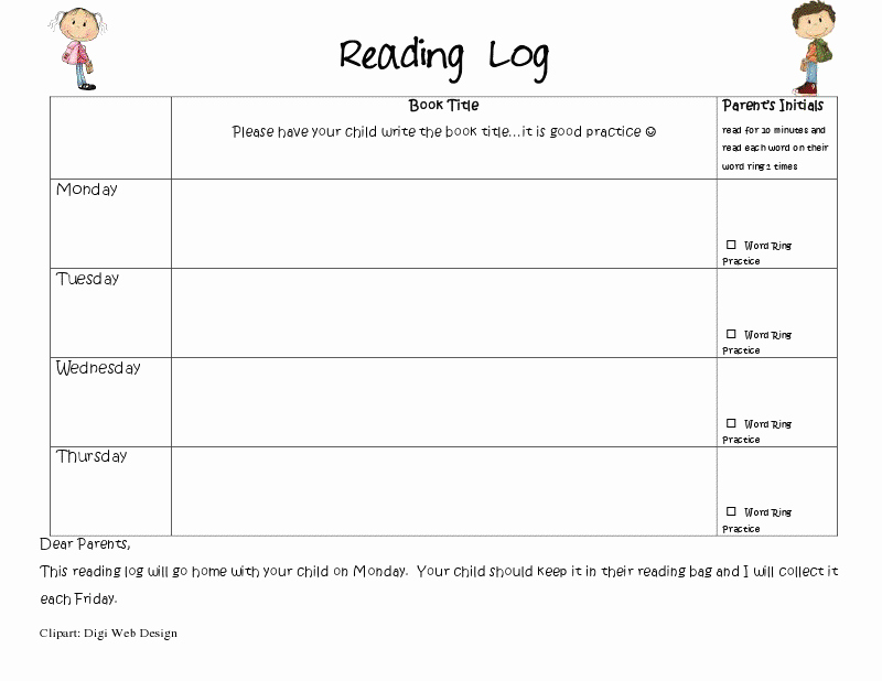 Weekly Reading Log Template Awesome Reading Logs Mrs Wills Kindergarten