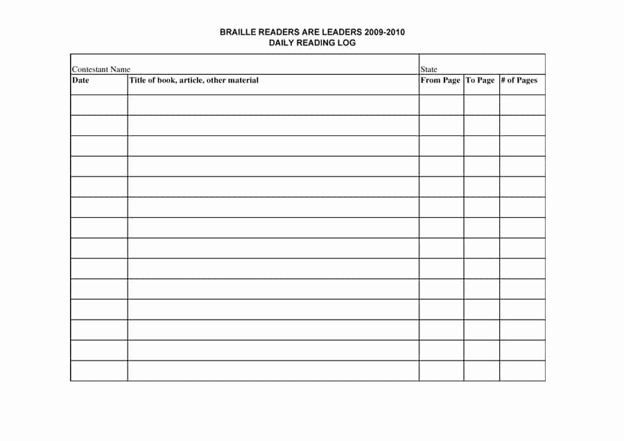 Weekly Reading Log Template Unique 47 Printable Reading Log Templates for Kids Middle School