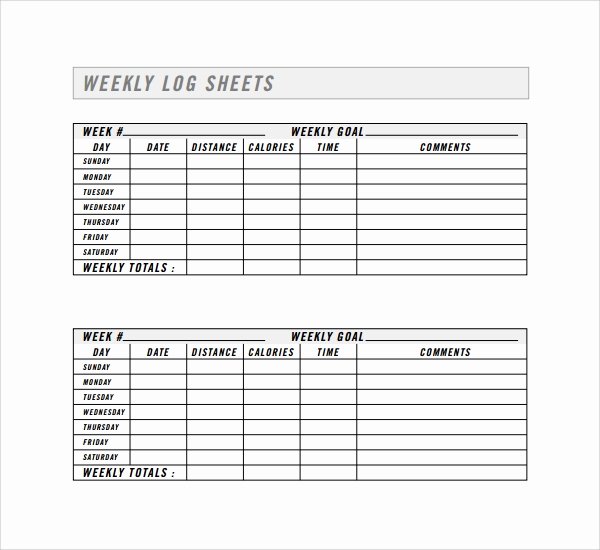 Weekly Sign In Sheet Fresh Sample Weekly Log Template 8 Free Documents In Pdf