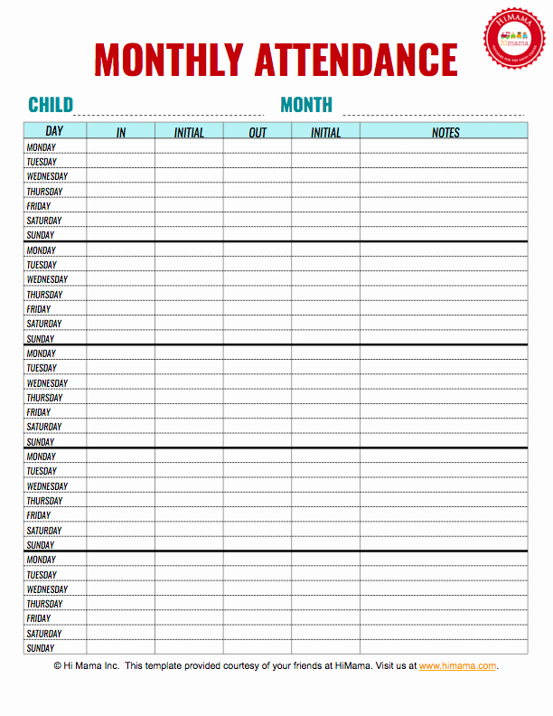 Weekly Sign In Sheet Lovely Daycare Sign In Sheet W Initials Template Monthly Per
