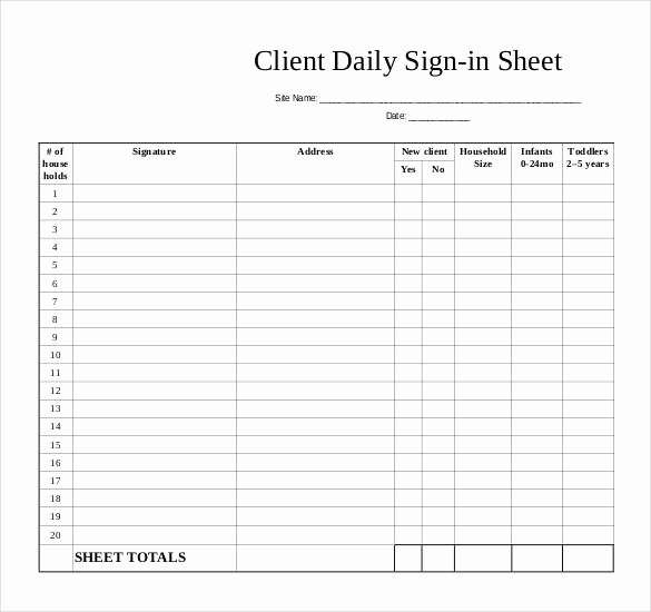 Weekly Sign In Sheet Unique 75 Sign In Sheet Templates Doc Pdf