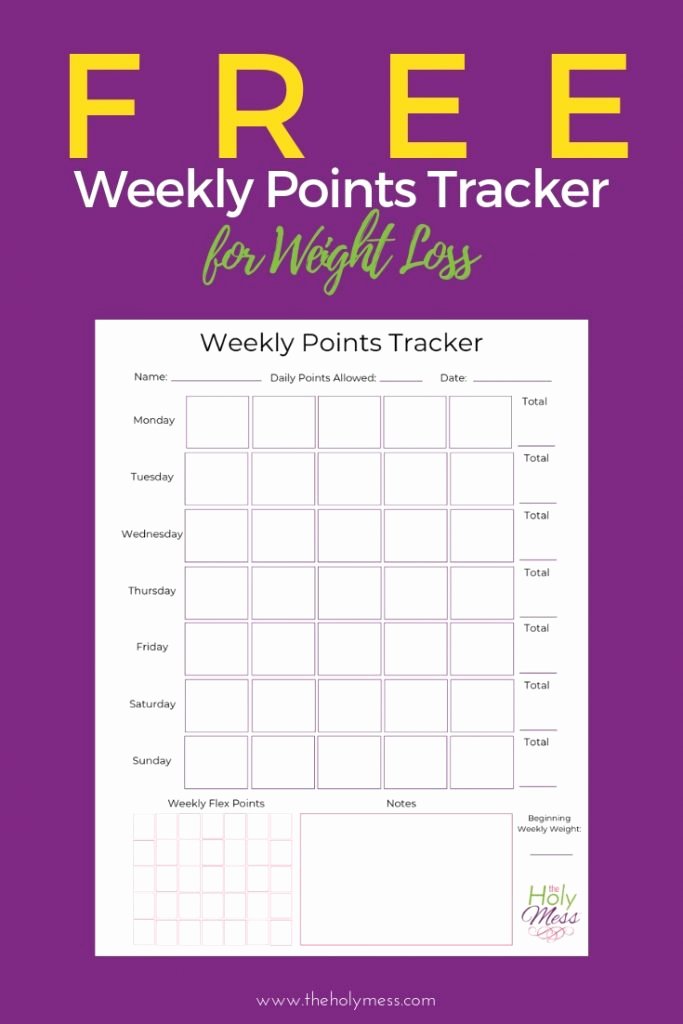 Weekly Weight Loss Tracker Beautiful Weekly Points Tracker for Weight Loss Free Printable the