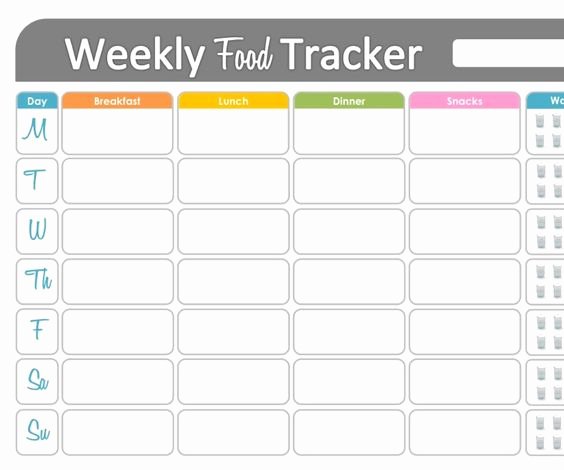 Weekly Weight Loss Tracker Elegant Weekly Food Tracker Printable for Health and Fitness