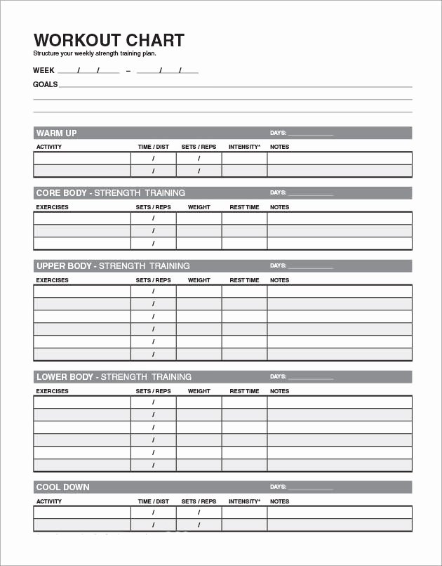 30 Weekly Workout Planner Template | Example Document Template