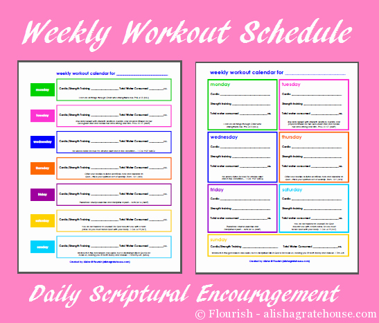Weekly Workout Planner Template Unique Free Printable Weekly Workout Schedules with Scriptures