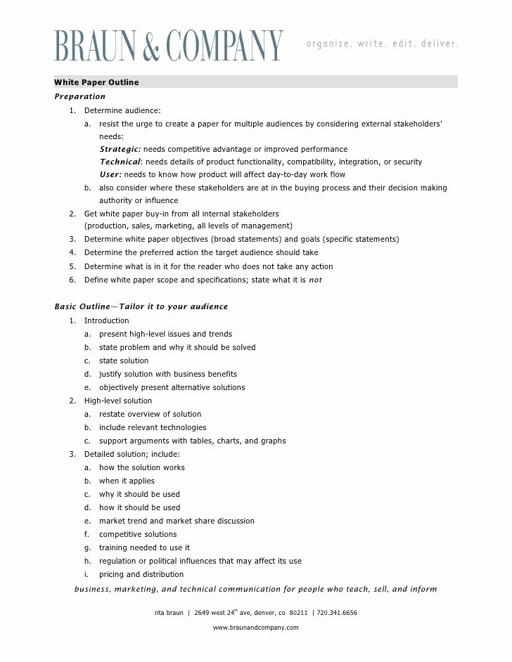 White Paper Examples Inspirational White Paper Outline