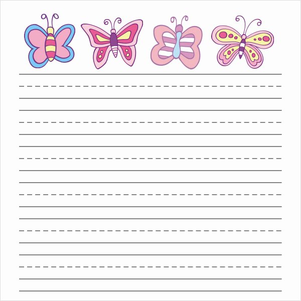 Wide Lined Paper for Kindergarten Awesome Free 6 Printable Writing Paper Templates In Pdf