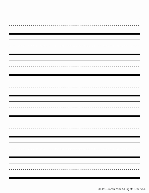 Wide Lined Paper for Kindergarten Awesome Handwriting Paper