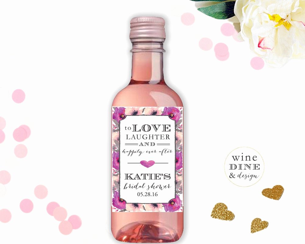 Wine Labels for Bridal Shower Luxury Mini Wine Bottle Labels Bridal Shower Favor by Shopwdd On Etsy