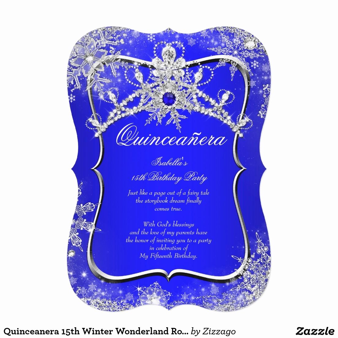Winter Wonderland Quinceanera Invitations Luxury Quinceanera 15th Winter Wonderland Royal Blue Invitation