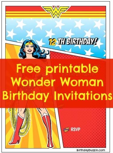 Wonder Woman Invitation Template Lovely Free Printable Wonder Woman Birthday Party Invitations