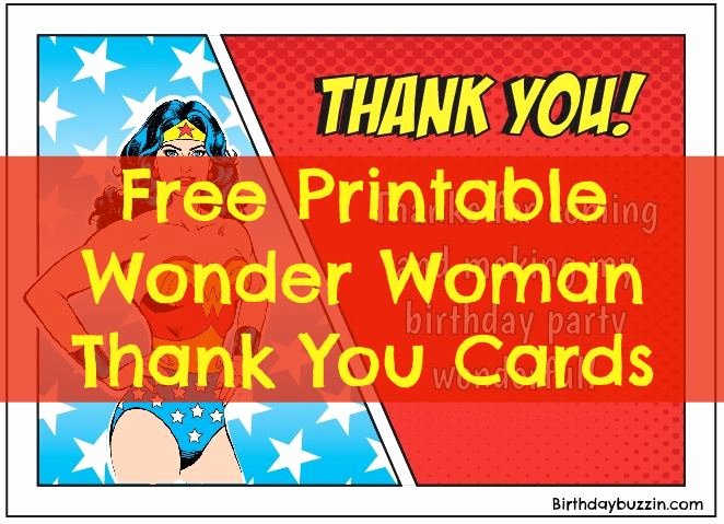 Wonder Woman Invitation Template New Free Printable Wonder Woman Thank You Cards