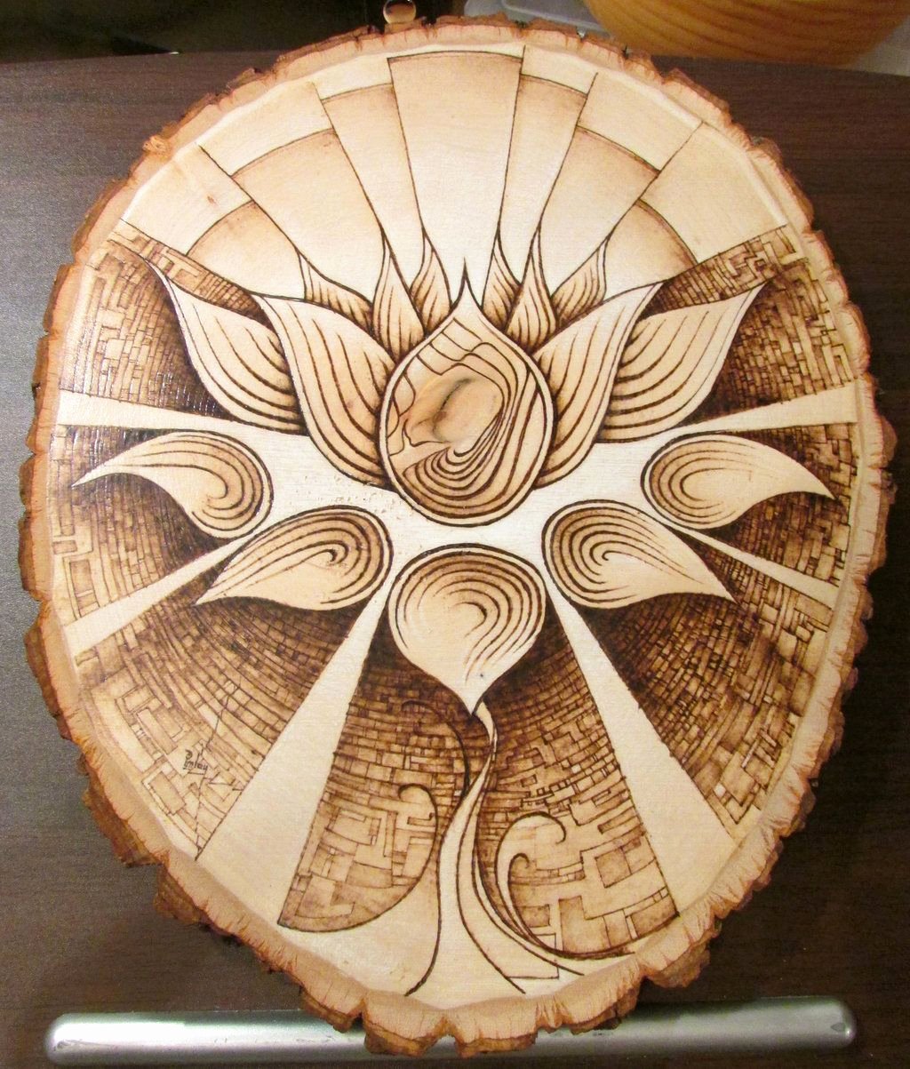 Wood Burning Art Patterns Elegant Lotus Wood Burned Pyrography Art On 9&quot; X 12&quot; Basswood
